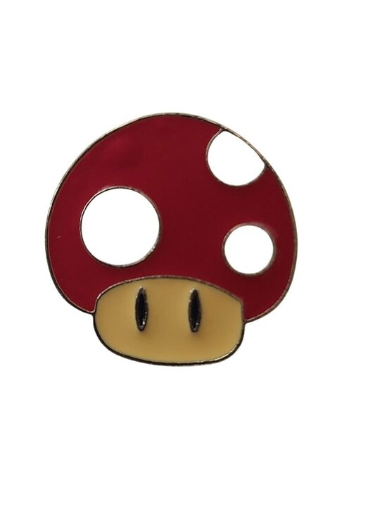 Nintendo Other - Nintendo Super Mario Mushroom Enamel Pin Red Power Up Hat Logo